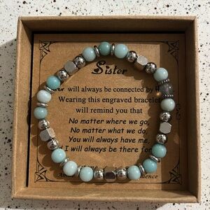 Elegant Silver and Blue Beaded Bracelet